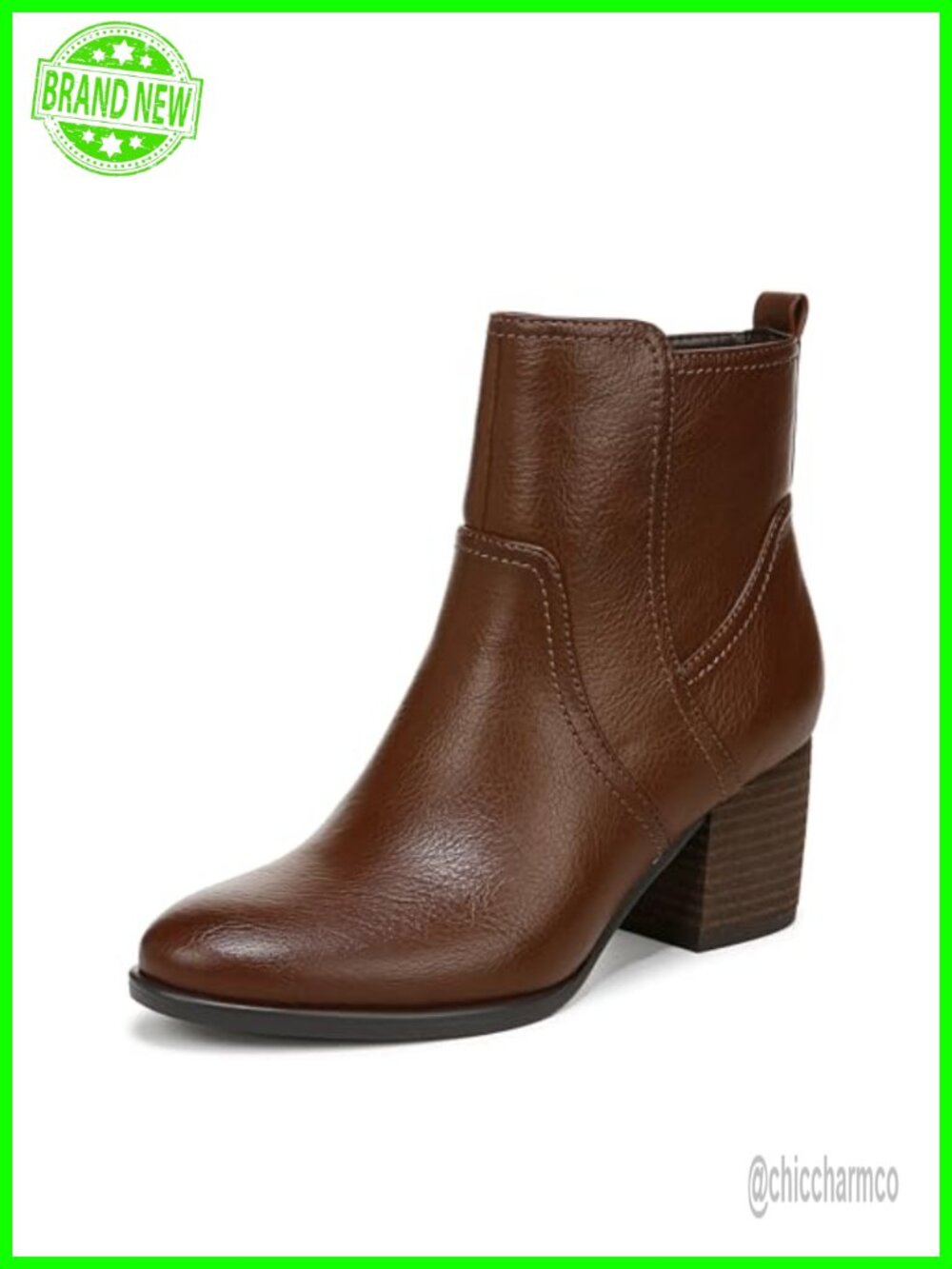 Naturalizer Ultima Western Ankle Bootie Block Heel Women's